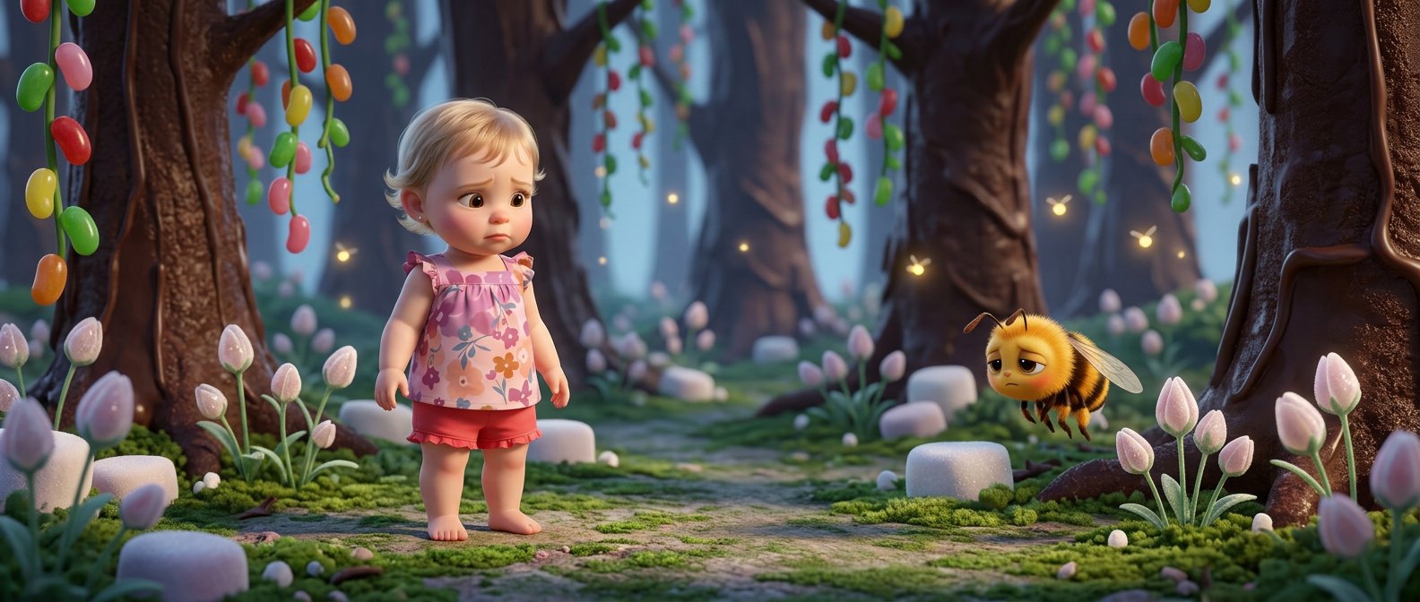 El bosque de caramelo con la abejita